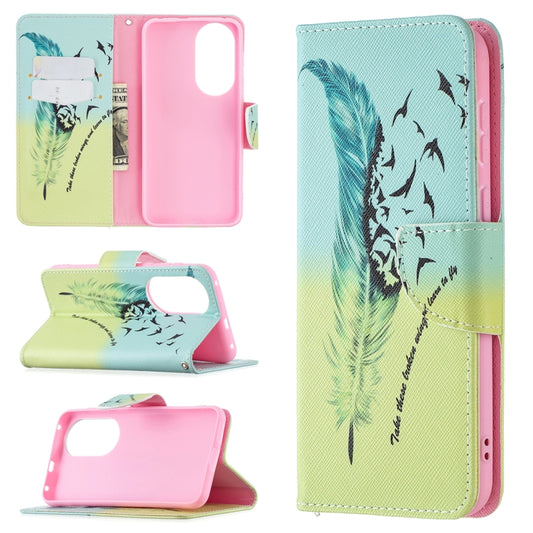 Colored Drawing Pattern Horizontal Flip Leather Case with Holder & Card Slots & Wallet, For Huawei P50, For Huawei P50 Pro