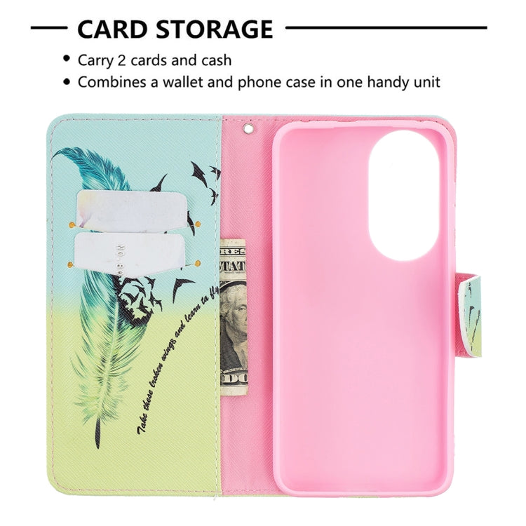 Colored Drawing Pattern Horizontal Flip Leather Case with Holder & Card Slots & Wallet, For Huawei P50, For Huawei P50 Pro, For LG K42