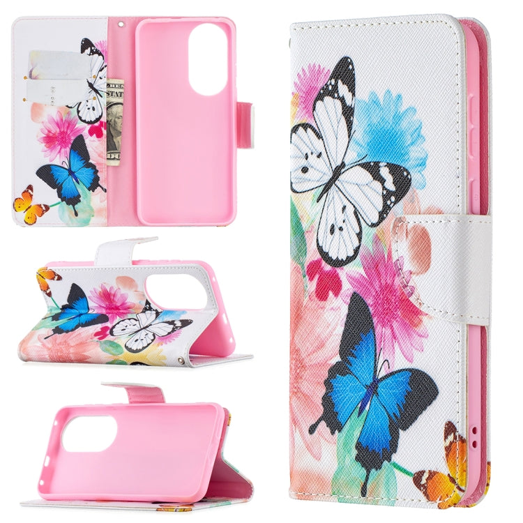 Colored Drawing Pattern Horizontal Flip Leather Case with Holder & Card Slots & Wallet, For Huawei P50, For Huawei P50 Pro, For LG K42