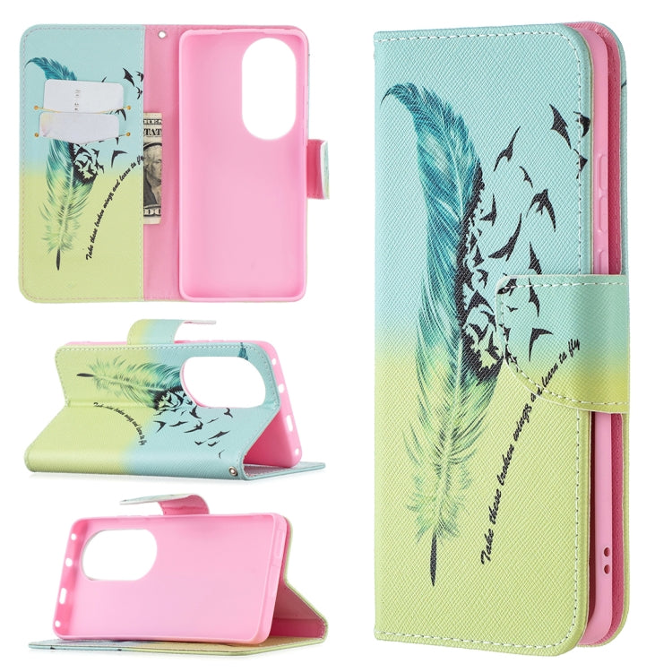 Colored Drawing Pattern Horizontal Flip Leather Case with Holder & Card Slots & Wallet, For Huawei P50, For Huawei P50 Pro, For LG K42