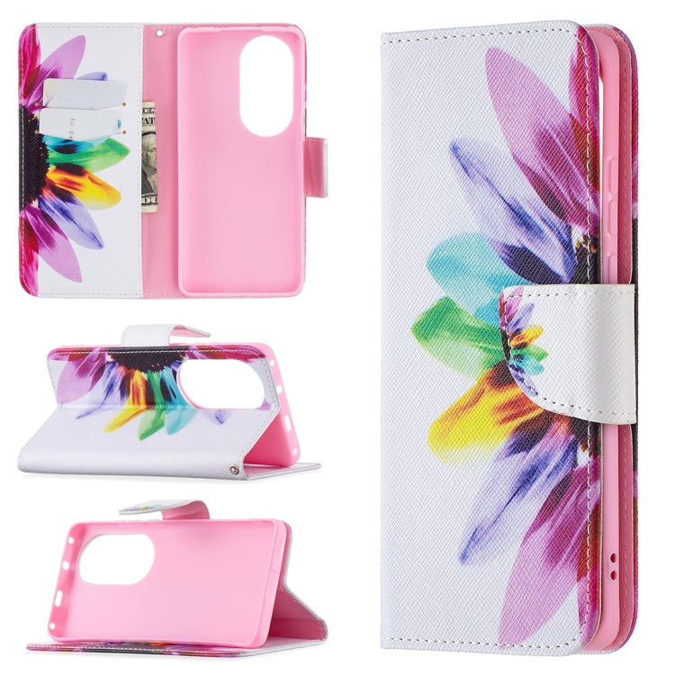 Colored Drawing Pattern Horizontal Flip Leather Case with Holder & Card Slots & Wallet, For Huawei P50, For Huawei P50 Pro, For LG K42