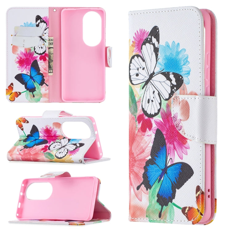 Colored Drawing Pattern Horizontal Flip Leather Case with Holder & Card Slots & Wallet, For Huawei P50, For Huawei P50 Pro, For LG K42