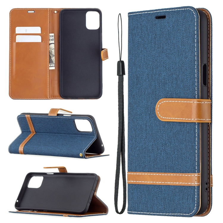 Color Matching Denim Texture Horizontal Flip Leather Case with Holder & Card Slots & Wallet & Lanyard, For LG K42, For Xiaomi Redmi Note 10 Pro, For Samsung Galaxy A02