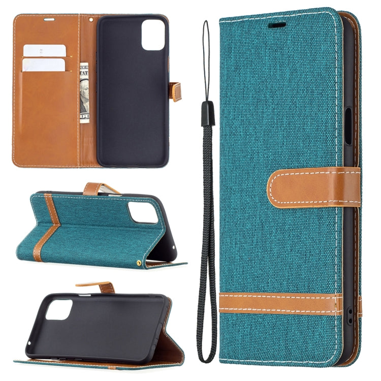 Color Matching Denim Texture Horizontal Flip Leather Case with Holder & Card Slots & Wallet & Lanyard, For LG K42, For Xiaomi Redmi Note 10 Pro, For Samsung Galaxy A02