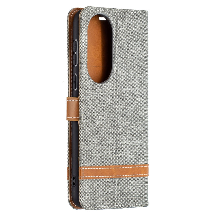 Color Matching Denim Texture Horizontal Flip Leather Case with Holder & Card Slots & Wallet & Lanyard, For Huawei P50