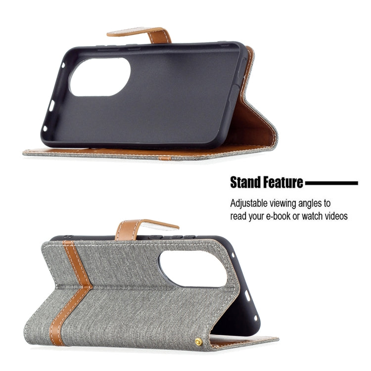 Color Matching Denim Texture Horizontal Flip Leather Case with Holder & Card Slots & Wallet & Lanyard, For Huawei P50