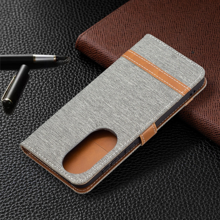 Color Matching Denim Texture Horizontal Flip Leather Case with Holder & Card Slots & Wallet & Lanyard, For Huawei P50