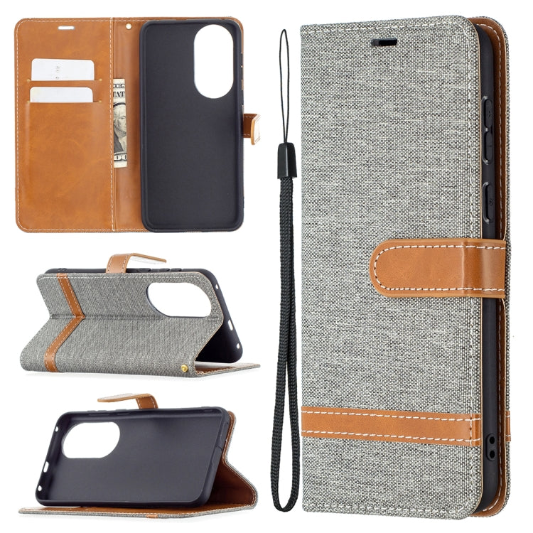 Color Matching Denim Texture Horizontal Flip Leather Case with Holder & Card Slots & Wallet & Lanyard, For Huawei P50