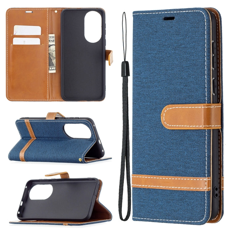 Color Matching Denim Texture Horizontal Flip Leather Case with Holder & Card Slots & Wallet & Lanyard, For Huawei P50