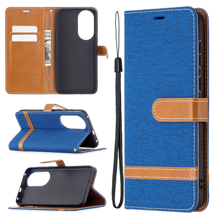 Color Matching Denim Texture Horizontal Flip Leather Case with Holder & Card Slots & Wallet & Lanyard, For Huawei P50