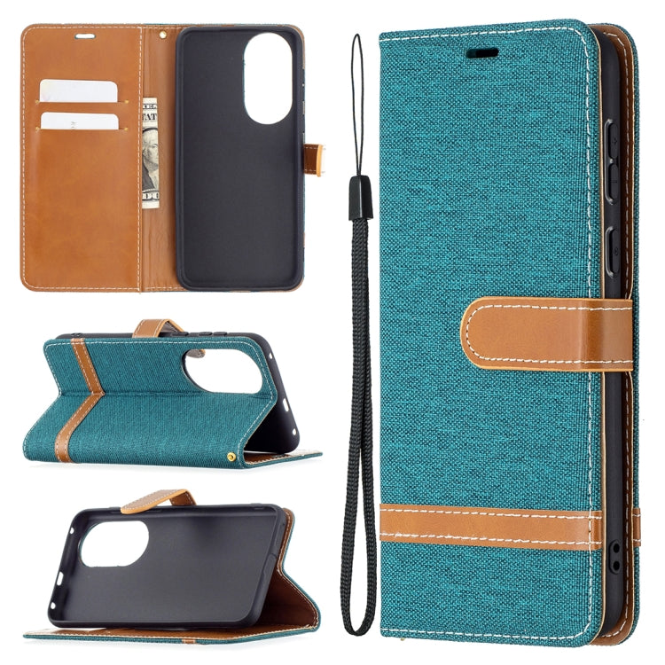 Color Matching Denim Texture Horizontal Flip Leather Case with Holder & Card Slots & Wallet & Lanyard, For Huawei P50