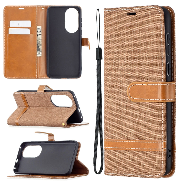 Color Matching Denim Texture Horizontal Flip Leather Case with Holder & Card Slots & Wallet & Lanyard, For Huawei P50