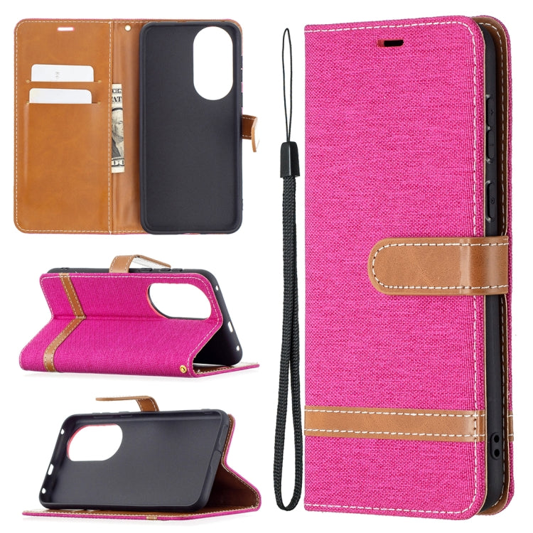 Color Matching Denim Texture Horizontal Flip Leather Case with Holder & Card Slots & Wallet & Lanyard, For Huawei P50