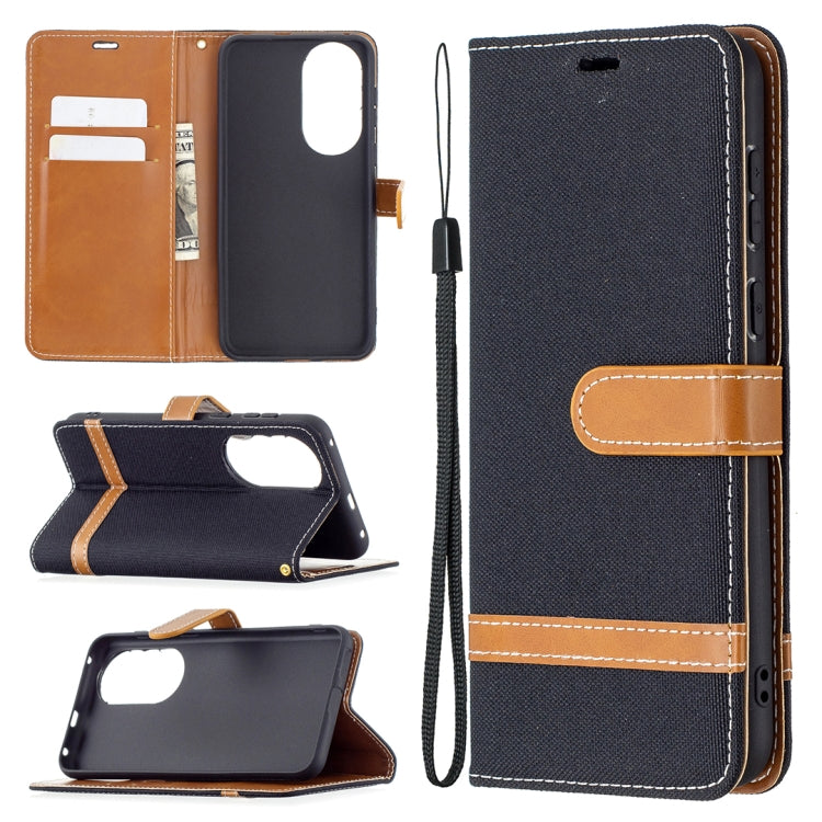 Color Matching Denim Texture Horizontal Flip Leather Case with Holder & Card Slots & Wallet & Lanyard, For Huawei P50