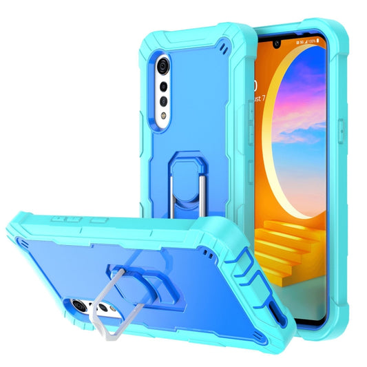 PC + Rubber 3-layers Shockproof Protective Case with Rotating Holder, For LG Velvet