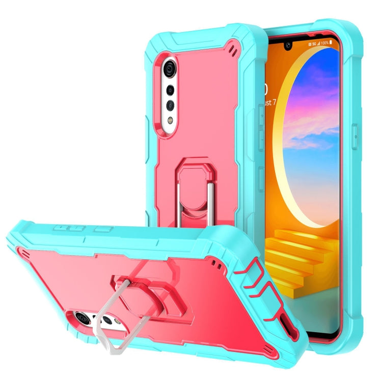 PC + Rubber 3-layers Shockproof Protective Case with Rotating Holder, For LG Velvet