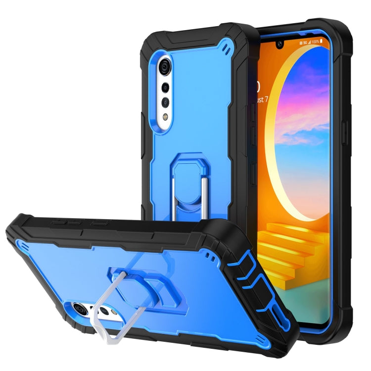 PC + Rubber 3-layers Shockproof Protective Case with Rotating Holder, For LG Velvet