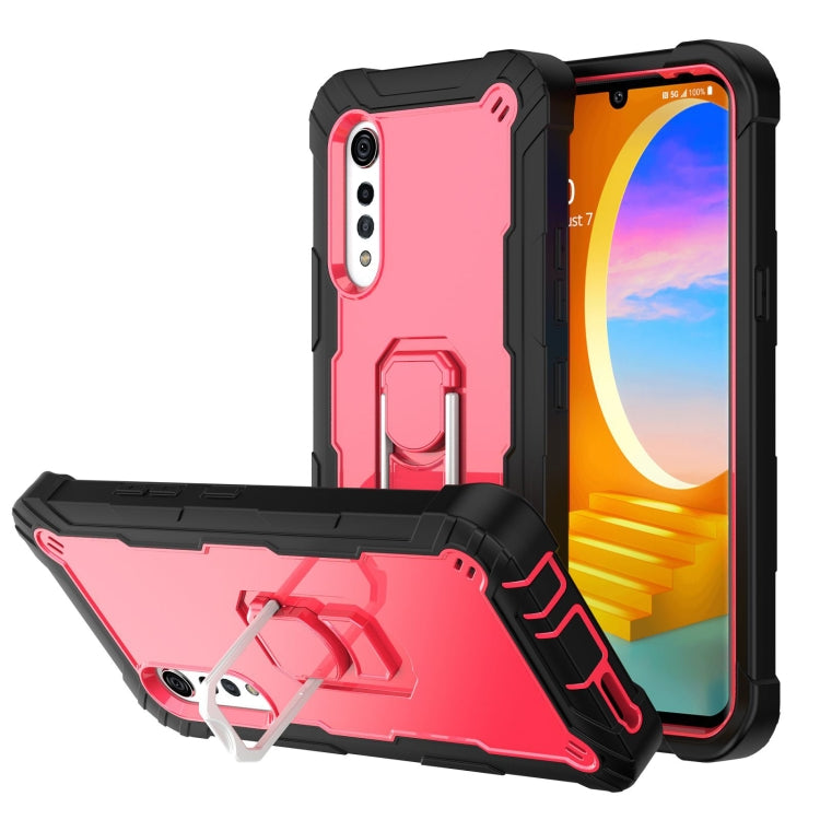 PC + Rubber 3-layers Shockproof Protective Case with Rotating Holder, For LG Velvet