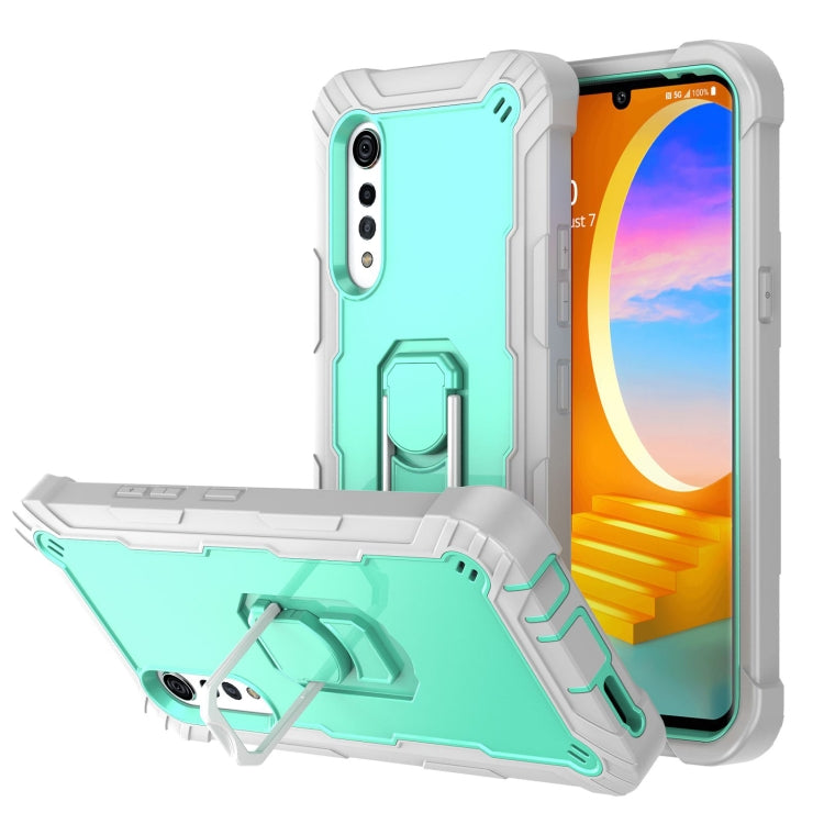 PC + Rubber 3-layers Shockproof Protective Case with Rotating Holder, For LG Velvet