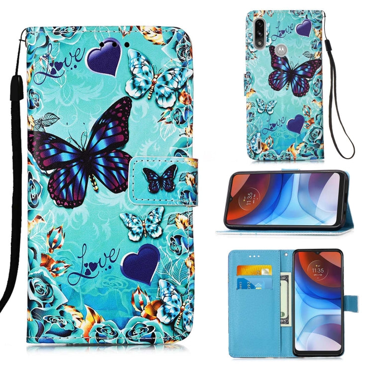Colored Drawing Pattern Plain Weave Horizontal Flip Leather Case with Holder & Card Slot & Wallet & Lanyard