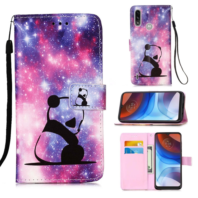 Colored Drawing Pattern Plain Weave Horizontal Flip Leather Case with Holder & Card Slot & Wallet & Lanyard