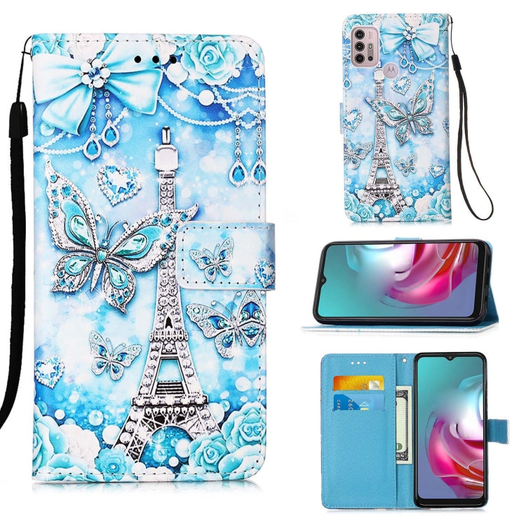 Colored Drawing Pattern Plain Weave Horizontal Flip Leather Case with Holder & Card Slot & Wallet & Lanyard, For Motorola Moto E7 Power, For Motorola Moto G30 / G10 / G10 Power