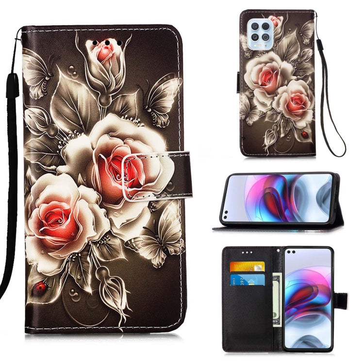 Colored Drawing Pattern Plain Weave Horizontal Flip Leather Case with Holder & Card Slot & Wallet & Lanyard, For Motorola Moto G100 / Edge S, For LG Velvet 2 Pro