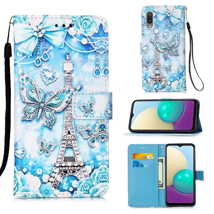 Colored Drawing Pattern Plain Weave Horizontal Flip Leather Case with Holder & Card Slot & Wallet & Lanyard, For Samsung Galaxy A02 / M02 (Global), For Samsung Galaxy A22 5G  (US Version)