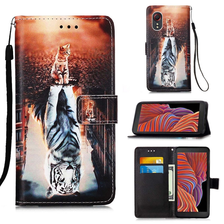 Colored Drawing Pattern Plain Weave Horizontal Flip Leather Case with Holder & Card Slot & Wallet & Lanyard, For Samsung Galaxy A82 5G, For Samsung Galaxy Xcover 5