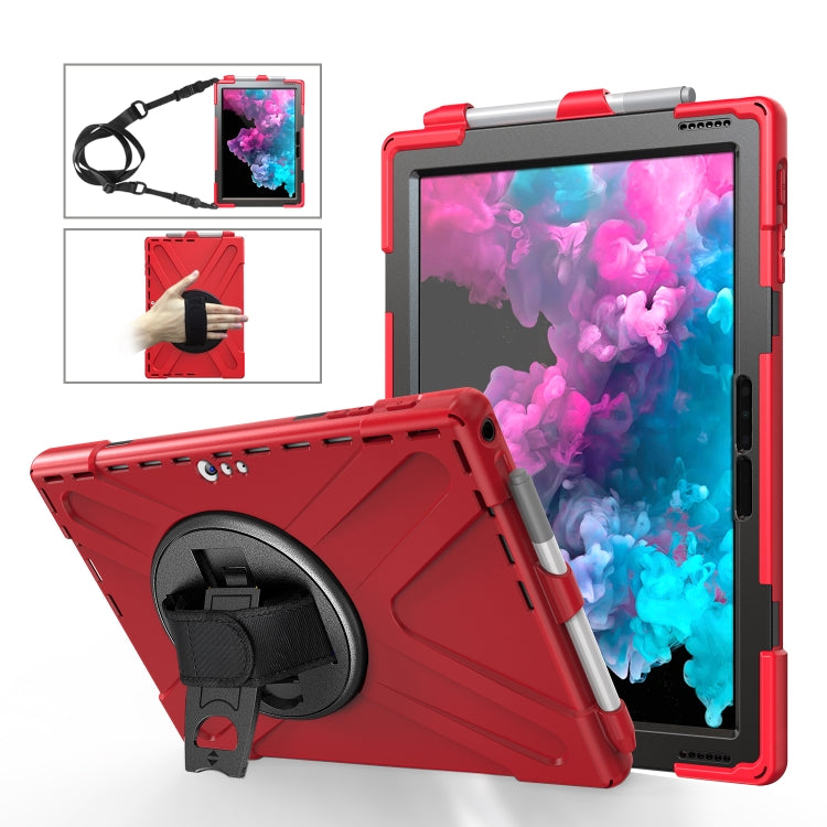 Shockproof Colorful Silicone + PC Protective Case with Holder & Hand Strap & Pen Slot, For Microsoft Surface Pro 4 / 5, For Microsoft Surface Pro 6 / 7