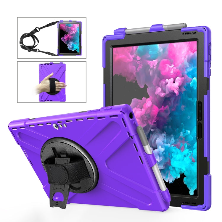 Shockproof Colorful Silicone + PC Protective Case with Holder & Hand Strap & Pen Slot, For Microsoft Surface Pro 4 / 5, For Microsoft Surface Pro 6 / 7