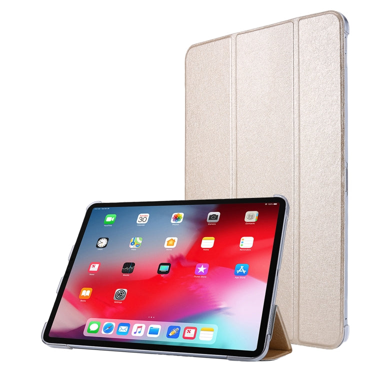 Silk Texture Three-fold Horizontal Flip Leather Case with Holder & Pen Slot, For iPad Pro 11 (2021)