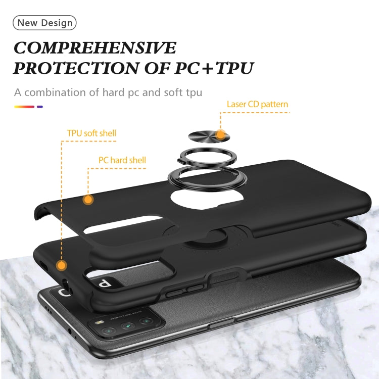 PC + TPU Shockproof Magnetic Protective Case with Invisible Ring Holder, For Xiaomi Poco M3, For Xiaomi Redmi Note9 4G, For Xiaomi Redmi 9C