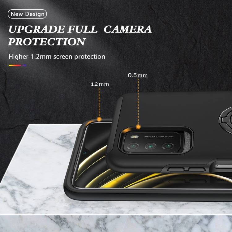 PC + TPU Shockproof Magnetic Protective Case with Invisible Ring Holder, For Xiaomi Poco M3, For Xiaomi Redmi Note9 4G, For Xiaomi Redmi 9C