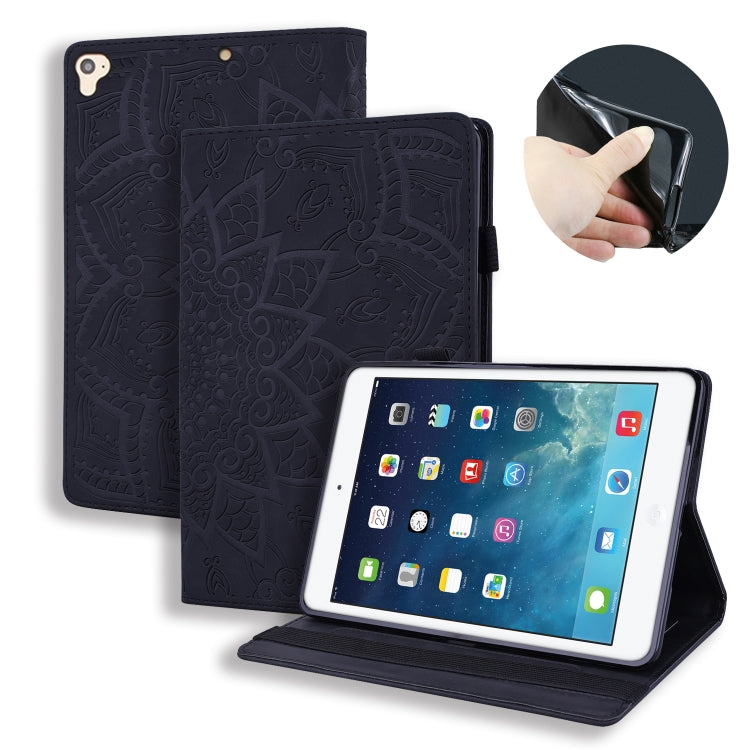 Calf Pattern Double Folding Design Embossed Leather Case with Holder & Card Slots & Pen Slot & Elastic Band, For iPad Pro 9.7 inch, For iPad 10.2 2021 / 2020 / 2019, For iPad 4 & 3 & 2, For iPad Mini 2019 & 4 & 3 & 2