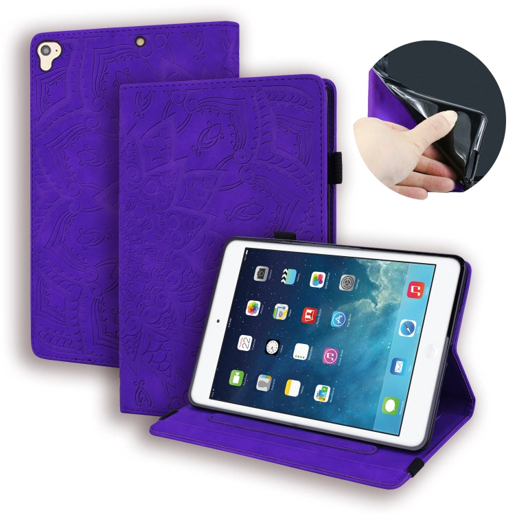 Calf Pattern Double Folding Design Embossed Leather Case with Holder & Card Slots & Pen Slot & Elastic Band, For iPad Pro 9.7 inch, For iPad 10.2 2021 / 2020 / 2019, For iPad 4 & 3 & 2, For iPad Mini 2019 & 4 & 3 & 2