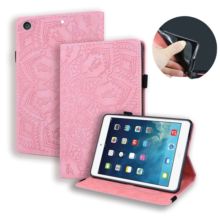 Calf Pattern Double Folding Design Embossed Leather Case with Holder & Card Slots & Pen Slot & Elastic Band, For iPad Pro 9.7 inch, For iPad 10.2 2021 / 2020 / 2019, For iPad 4 & 3 & 2, For iPad Mini 2019 & 4 & 3 & 2