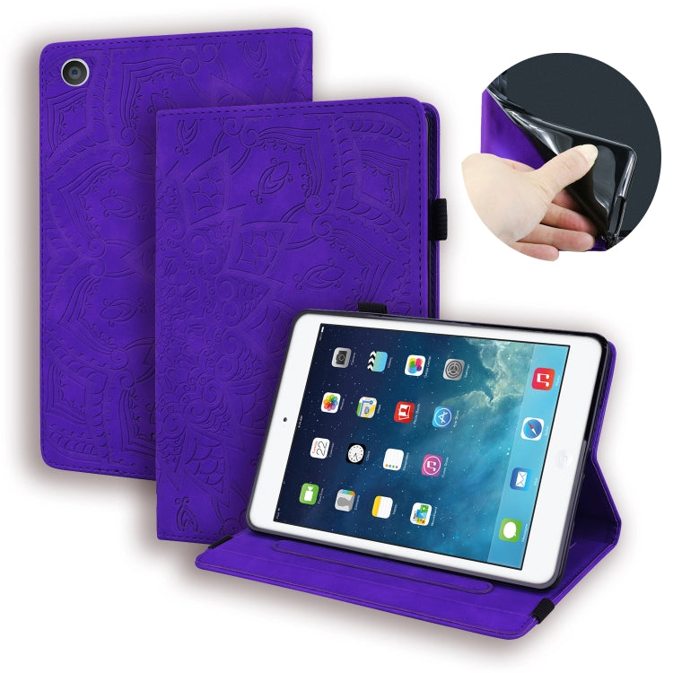 Calf Pattern Double Folding Design Embossed Leather Case with Holder & Card Slots & Pen Slot & Elastic Band, For iPad Pro 9.7 inch, For iPad 10.2 2021 / 2020 / 2019, For iPad 4 & 3 & 2, For iPad Mini 2019 & 4 & 3 & 2