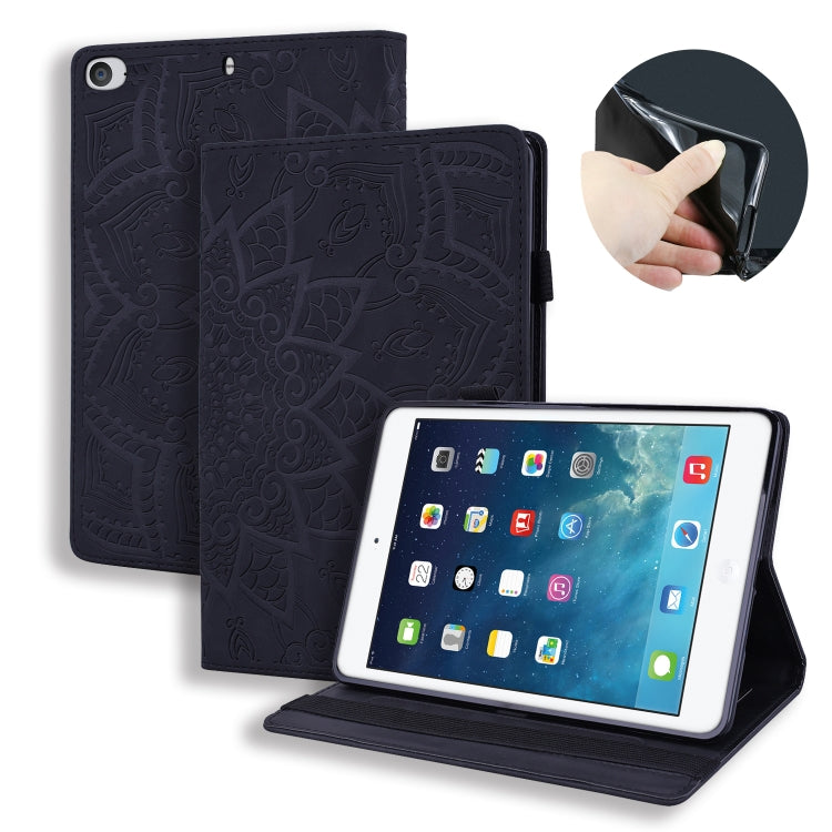 Calf Pattern Double Folding Design Embossed Leather Case with Holder & Card Slots & Pen Slot & Elastic Band, For iPad Pro 9.7 inch, For iPad 10.2 2021 / 2020 / 2019, For iPad 4 & 3 & 2, For iPad Mini 2019 & 4 & 3 & 2