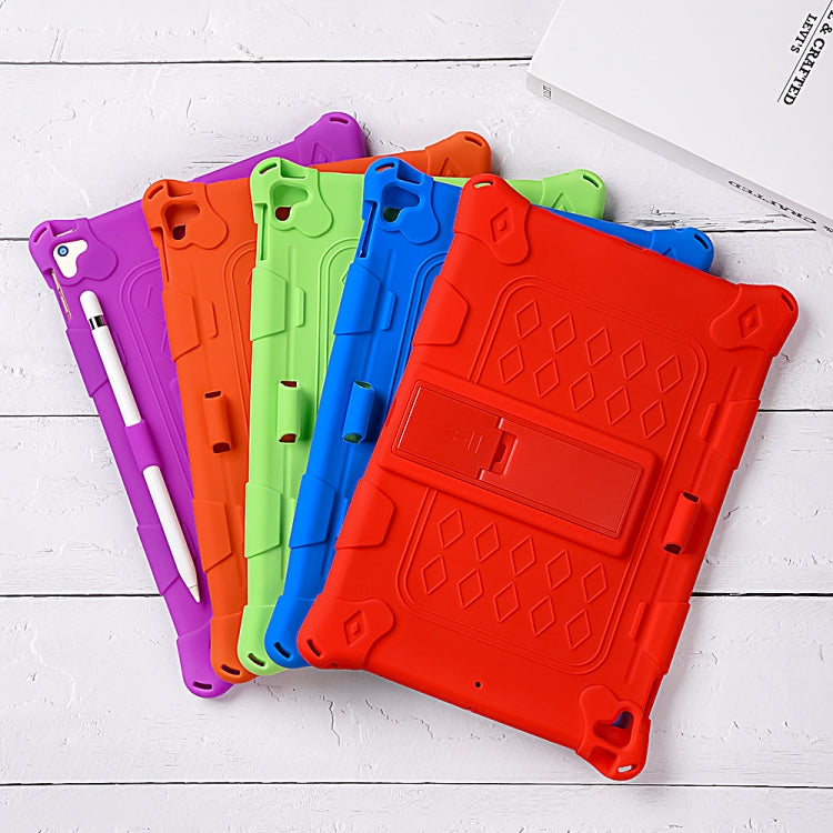 All-inclusive Silicone Shockproof Case with Holder, For iPad mini 5 / 4 with Pen Slot, For iPad 9.7 2018/2017 / Air 2 / Air / Pro 9.7 2016, For iPad Pro 10.5 / 10.2 2021 / 2020 / 2019 / Air 3, For iPad Pro 11 2021 / 2020 / Air 2020 10.9