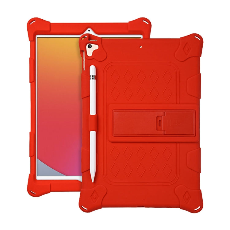 All-inclusive Silicone Shockproof Case with Holder, For iPad mini 5 / 4 with Pen Slot, For iPad 9.7 2018/2017 / Air 2 / Air / Pro 9.7 2016, For iPad Pro 10.5 / 10.2 2021 / 2020 / 2019 / Air 3, For iPad Pro 11 2021 / 2020 / Air 2020 10.9