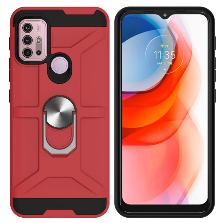 War-god Armor TPU + PC Shockproof Magnetic Protective Case with Ring Holder, For Motorola Moto G10 / G30