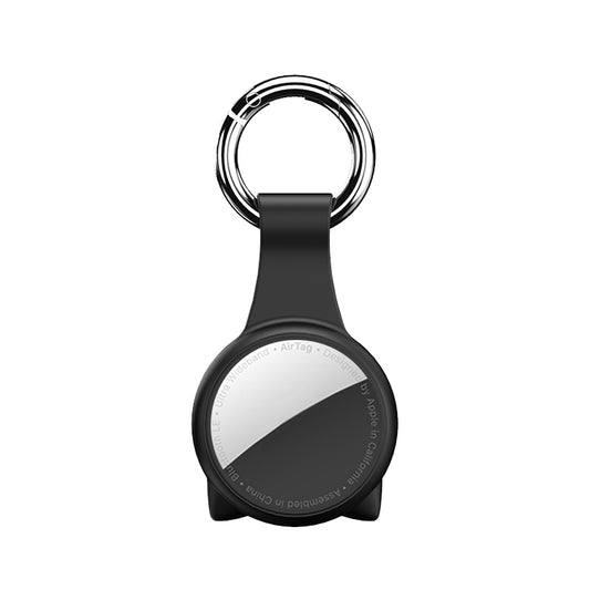 Anti-scratch Shockproof Silicone Protective Cover Case with Keychain Hook Loop For AirTag, Cat Ear