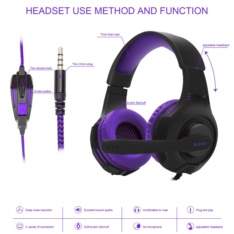 Anivia AH68 3.5mm Wired Gaming Headset with Microphone, AH68