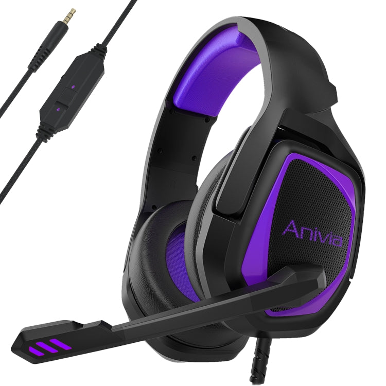 Anivia MH602 3.5mm Wired Gaming Headset with Microphone, MH602 (Black Red), MH602 (Black Blue), MH602 (Black Purple)