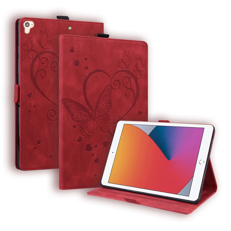 Love Butterfly Pattern Horizontal Flip Leather Case with Holder & Sleep / Wake-up Function, For iPad 9.7 (2017) (2018) / Air 2 Pro, For iPad 10.2 2021 / 2020 / 2019 / Air (2019) / 10.2 (2020), For iPad Mini 1 / 2 / 3 / 4 / 5