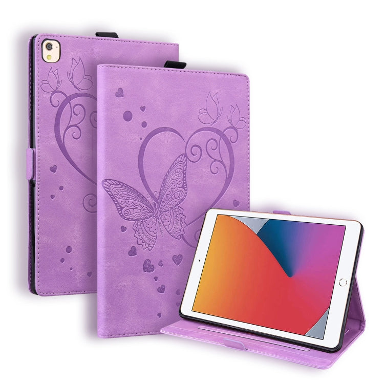 Love Butterfly Pattern Horizontal Flip Leather Case with Holder & Sleep / Wake-up Function, For iPad 9.7 (2017) (2018) / Air 2 Pro, For iPad 10.2 2021 / 2020 / 2019 / Air (2019) / 10.2 (2020), For iPad Mini 1 / 2 / 3 / 4 / 5