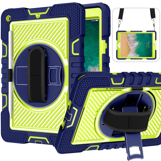 360 Degree Rotation Contrast Color Shockproof Silicone + PC Case with Holder & Hand Grip Strap & Shoulder Strap, For iPad 9.7 2018 / 2017, For iPad 10.2 2021 / 2020 / 2019, For iPad 10.9 / Pro 11 2020 / 2021 / 2018��������������������������������������...