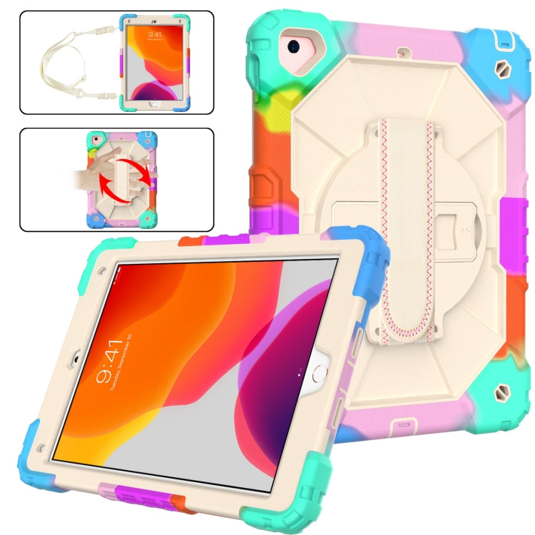 Contrast Color Robot Shockproof Silicon + PC Protective Case with Holder & Shoulder Strap, For iPad 9.7 (2018) & (2017) / Air 2 / Air