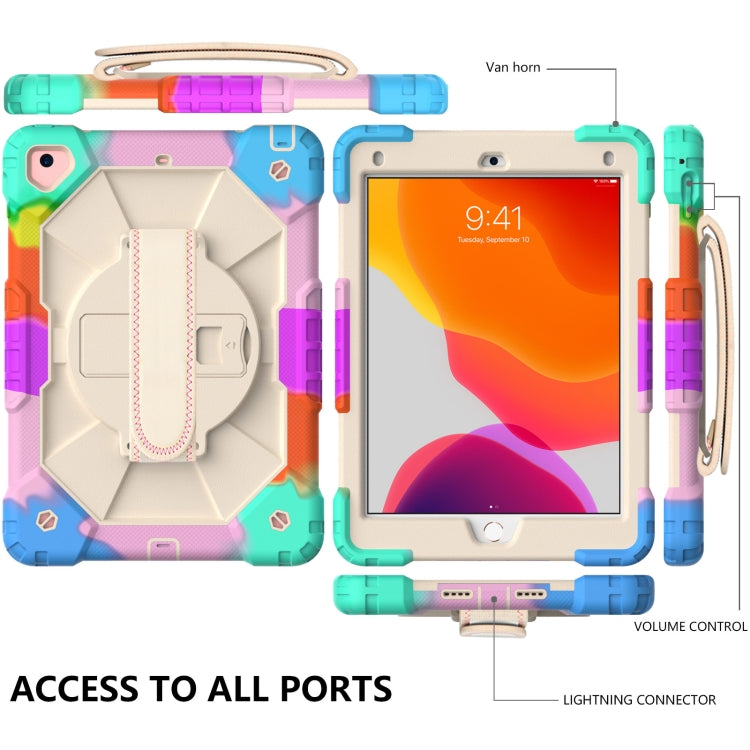 Contrast Color Robot Shockproof Silicon + PC Protective Case with Holder & Shoulder Strap, For iPad 9.7 (2018) & (2017) / Air 2 / Air